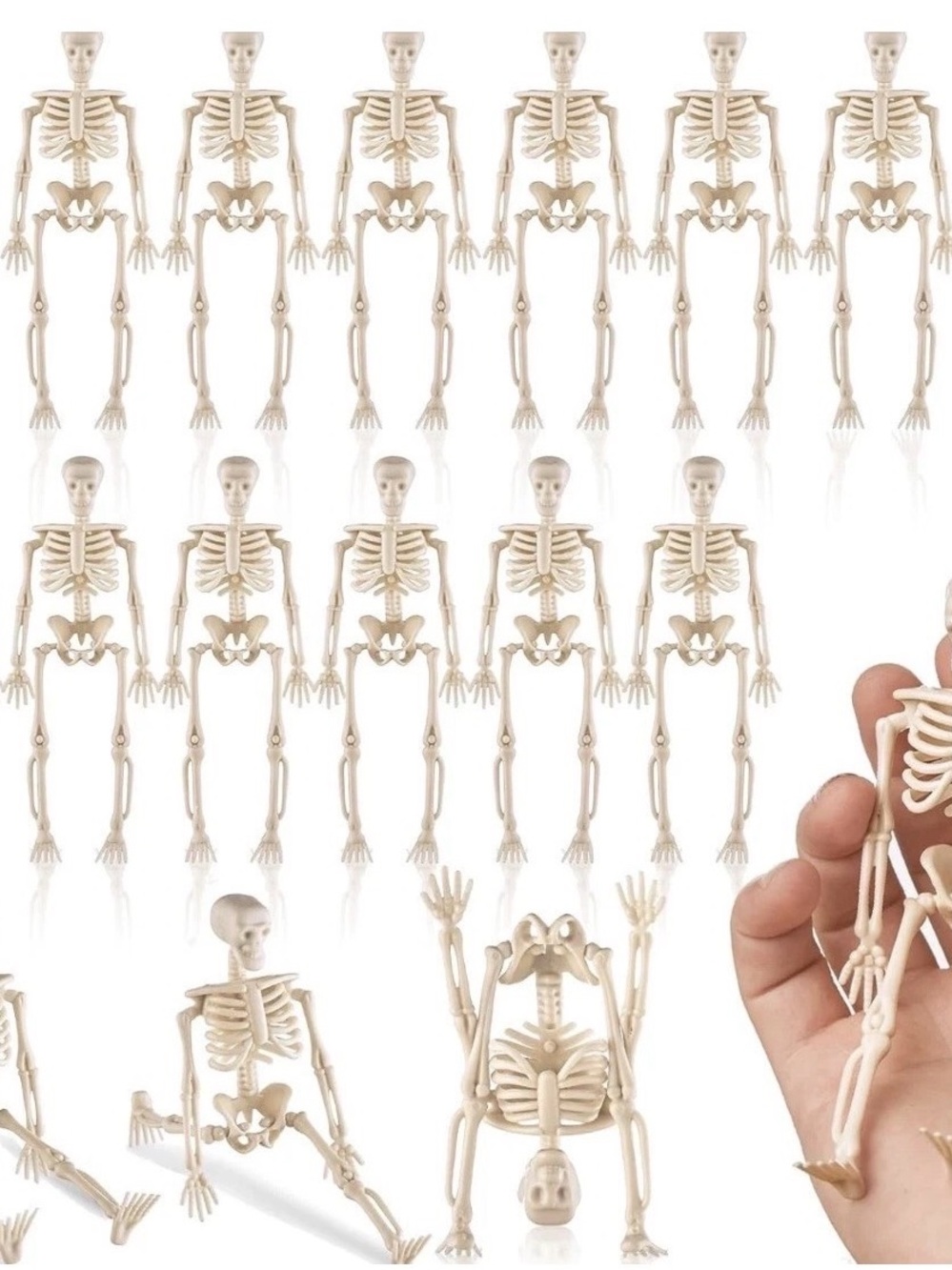 40 Pcs Halloween Mini
Skeleton Figurine
Decoration, 6" Halloween Posable Skeleto